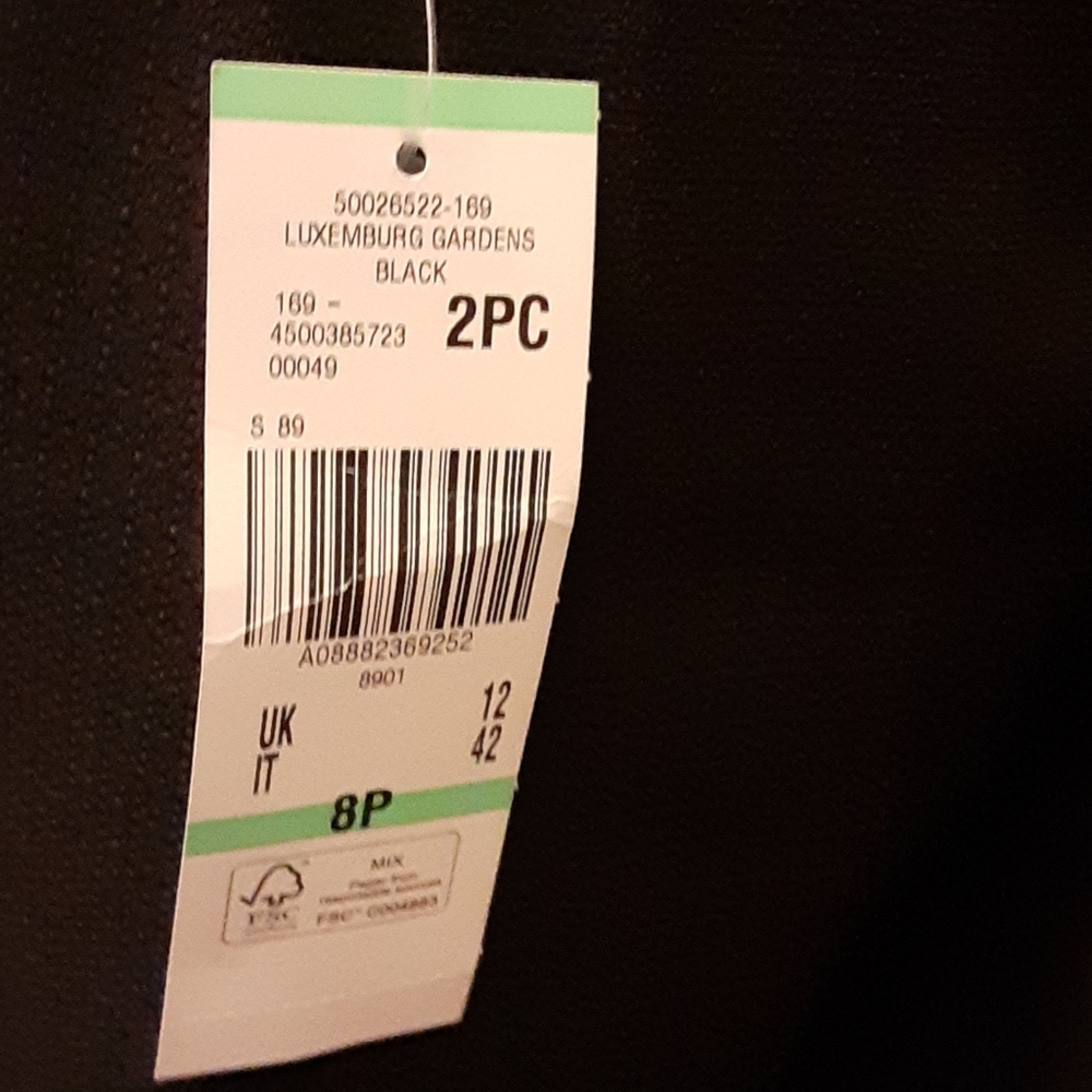Le Suit Luxemburg Garden black textured fully lined pencil skirt size 8P New… - Picture 4 of 7
